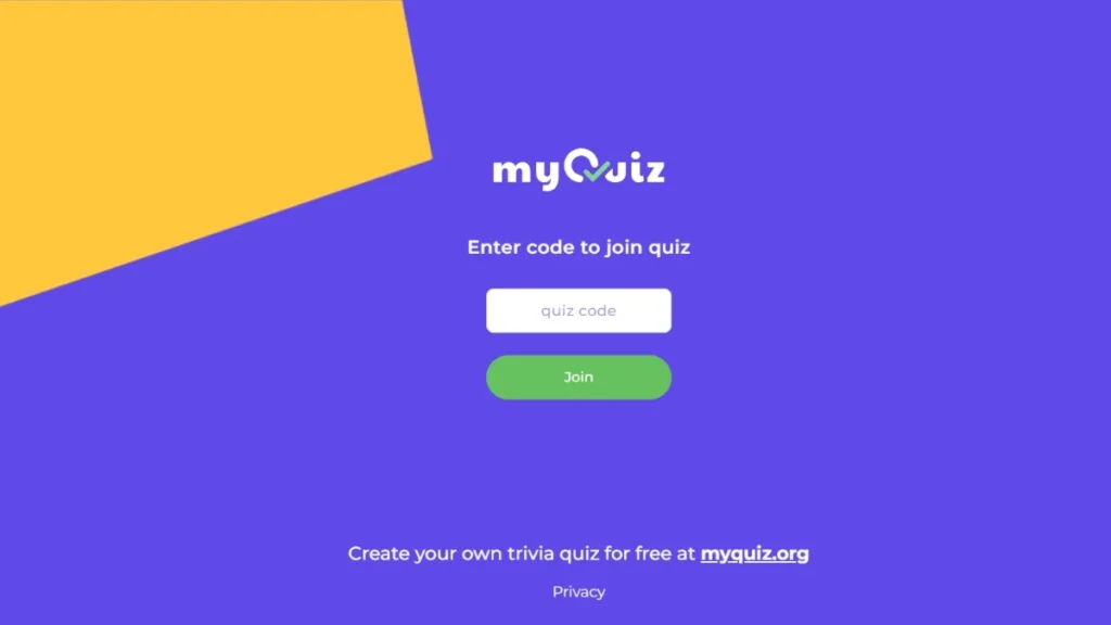 Join a Quiz on MyQuiz.org